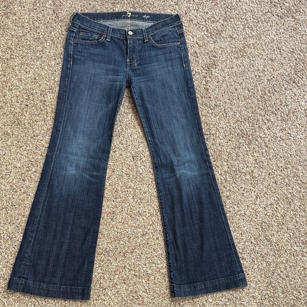 7 For All Mankind Dark Blue Flare Jeans
